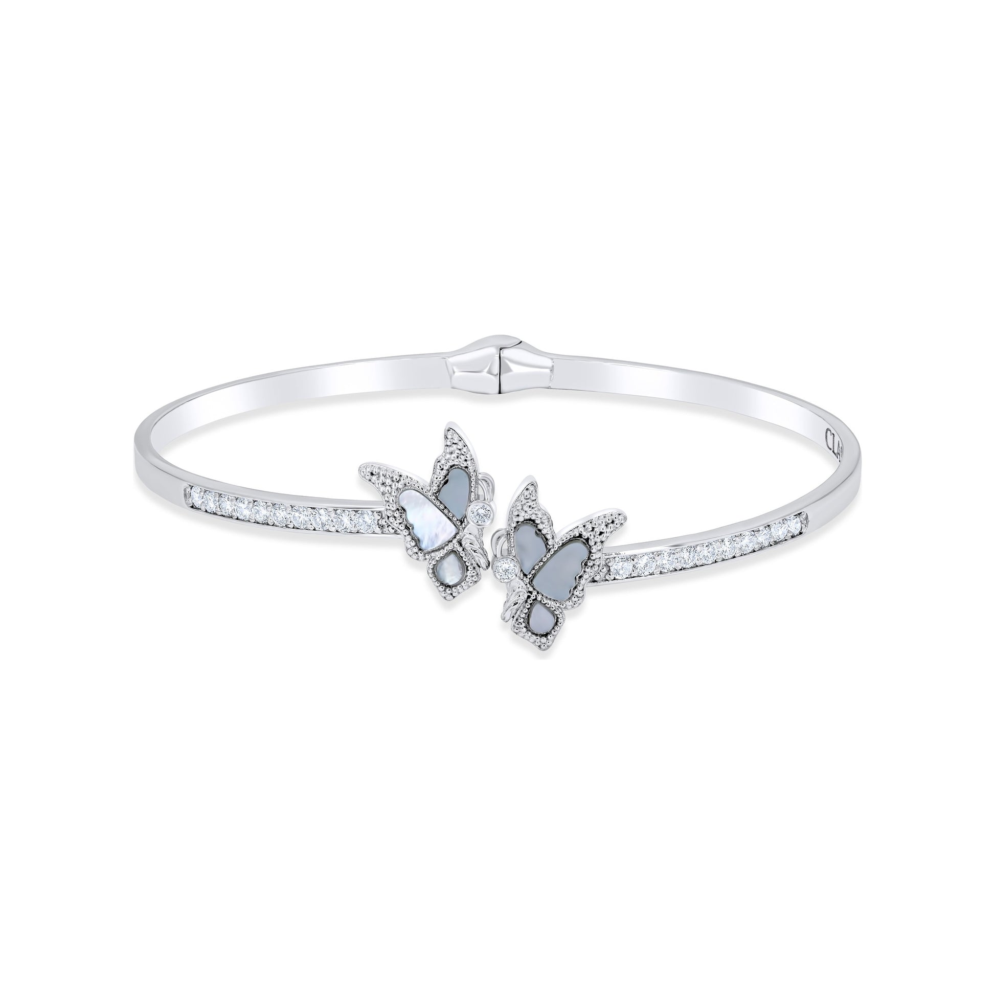 Classiyah Radiant Wings Bangle in 18K white gold with diamonds