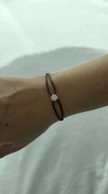 Satin Cord Bracelet in brown, lifestyle view