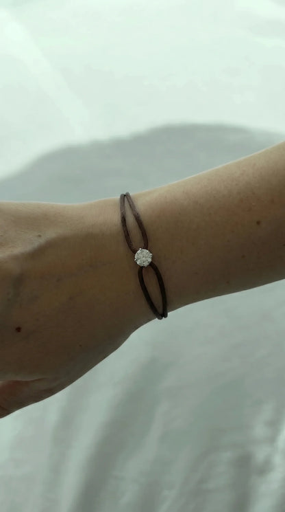 Satin Cord Bracelet in brown, lifestyle view