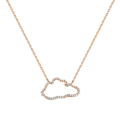 D’NOUR Cloud Love Diamond Line Pendant on pure white background