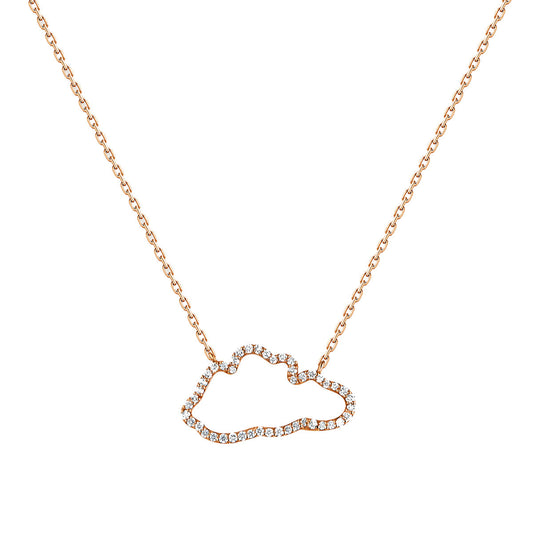 D’NOUR Cloud Love Diamond Line Pendant on pure white background