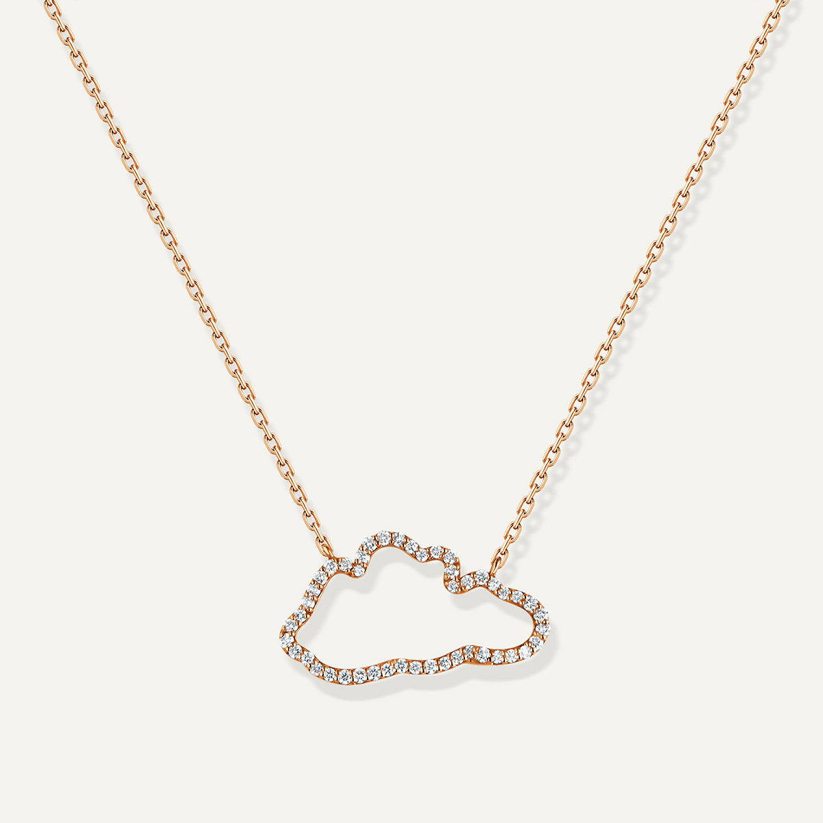 D’NOUR Cloud Love Diamond Line Pendant in Rose Gold