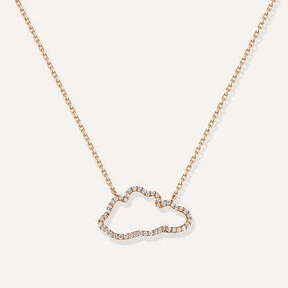 D’NOUR Cloud Love Diamond Line Pendant in Rose Gold