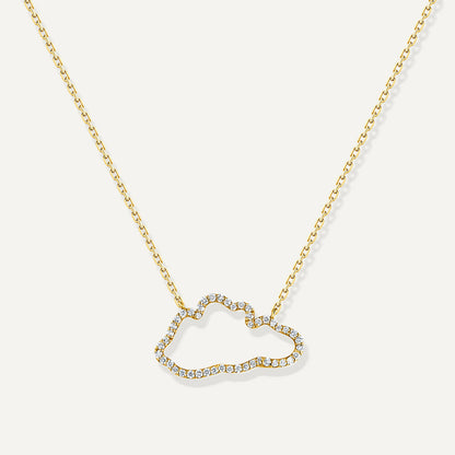 D’NOUR Cloud Love Diamond Line Pendant in Yellow Gold