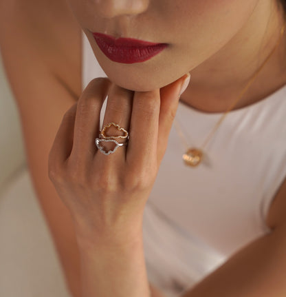 D'NOUR Cloud Love Diamond Line Ring lifestyle image