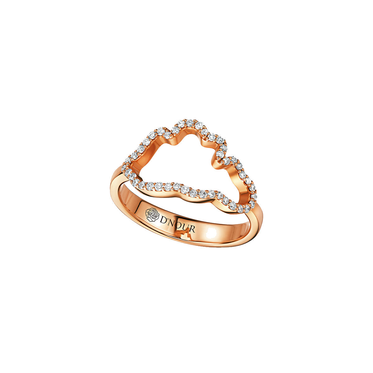 D’NOUR Cloud Love Diamond Line Ring on pure white background