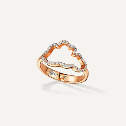D’NOUR Cloud Love Diamond Line Ring in Rose Gold
