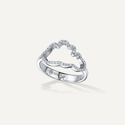D’NOUR Cloud Love Diamond Line Ring in White Gold