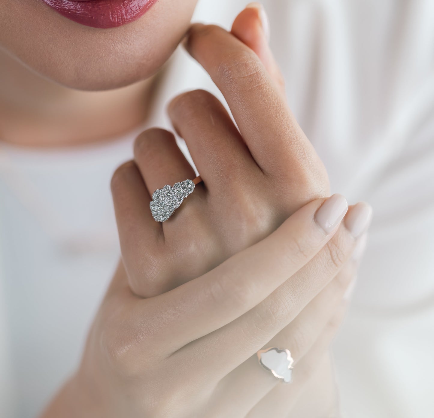 D'NOUR Cloud Love Full Diamond Ring lifestyle image