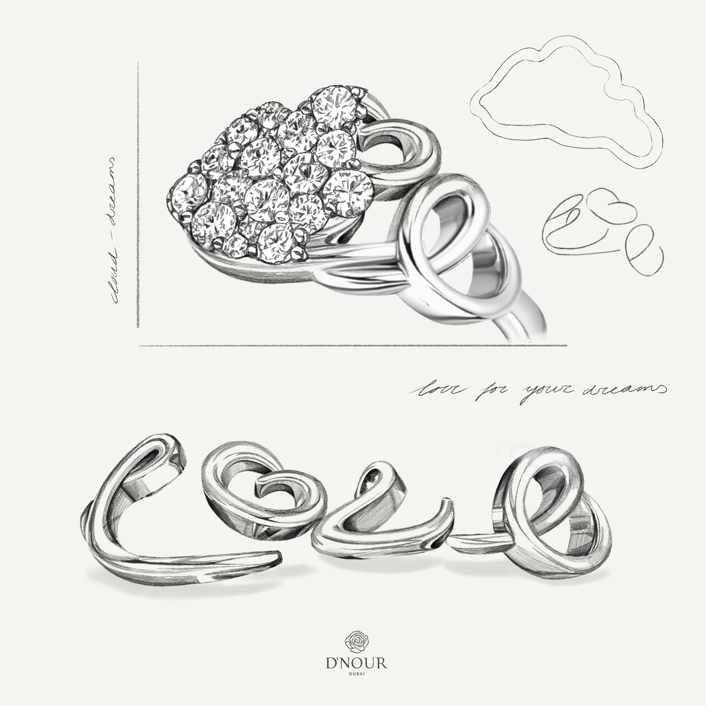 D’NOUR Cloud Love Full Diamond Ring product view