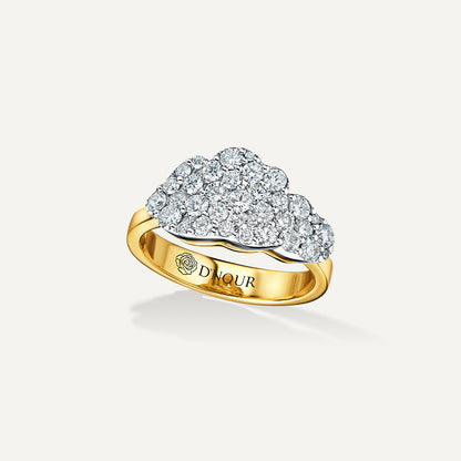 D’NOUR Cloud Love Full Diamond Ring in Yellow Gold