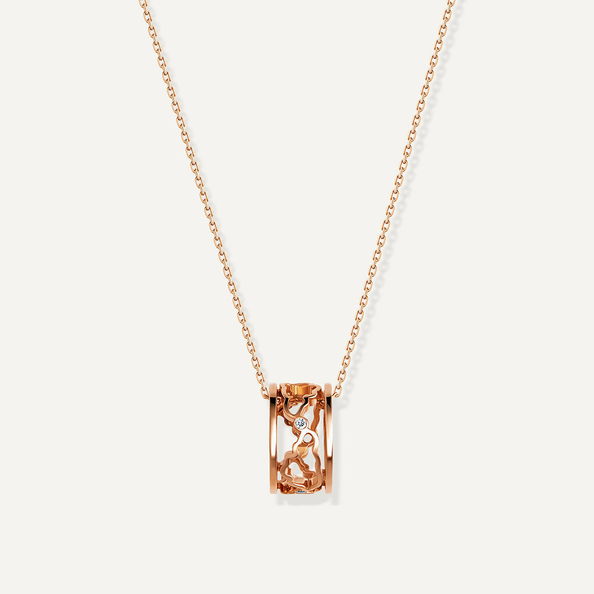 D’NOUR Cloud Love Gold Band Pendant in Rose Gold