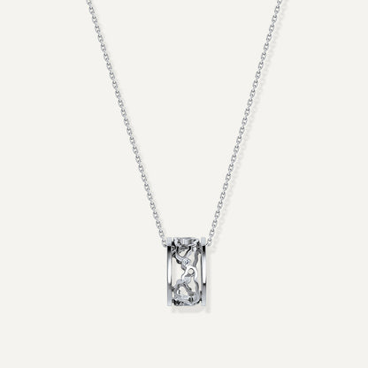 D’NOUR Cloud Love Gold Band Pendant in White Gold