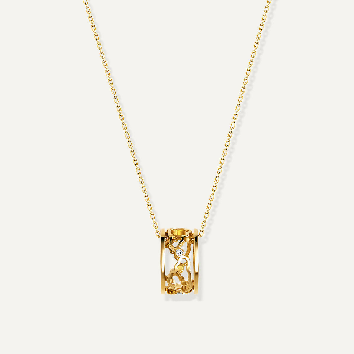 D’NOUR Cloud Love Gold Band Pendant in Yellow Gold