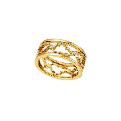 D’NOUR Cloud Love Gold Band Ring on pure white background