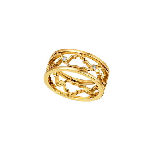 D’NOUR Cloud Love Gold Band Ring on pure white background