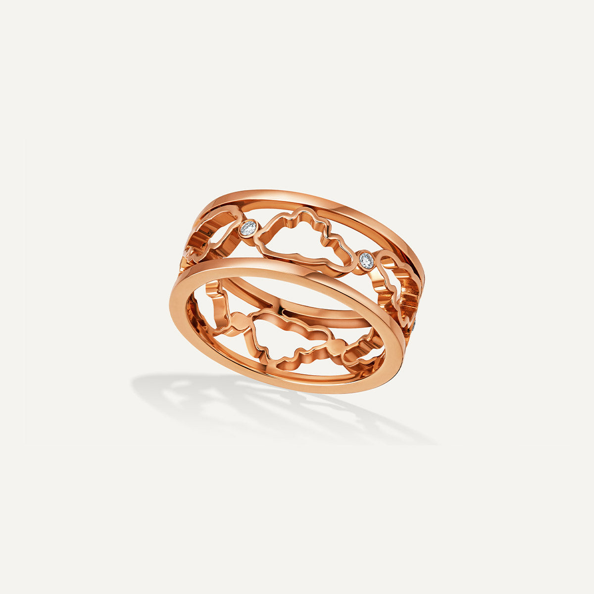 D’NOUR Cloud Love Gold Band Ring in Rose Gold