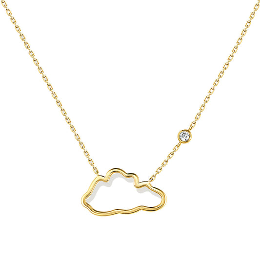 D’NOUR Cloud Love Gold Line Pendant on pure white background