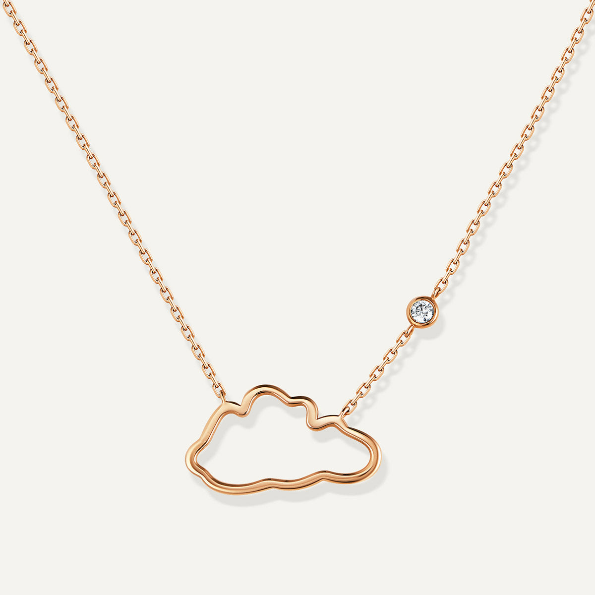 D’NOUR Cloud Love Gold Line Pendant in Rose Gold