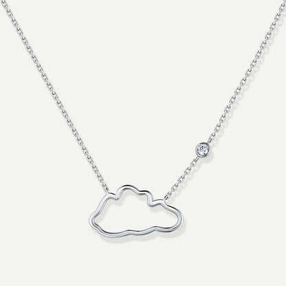 D’NOUR Cloud Love Gold Line Pendant in White Gold