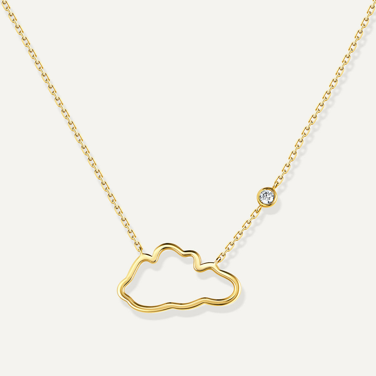 D’NOUR Cloud Love Gold Line Pendant in Yellow Gold