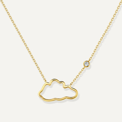 D’NOUR Cloud Love Gold Line Pendant in Yellow Gold