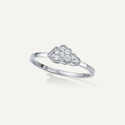 D’NOUR Cloud Love Mini Diamond Ring in White Gold
