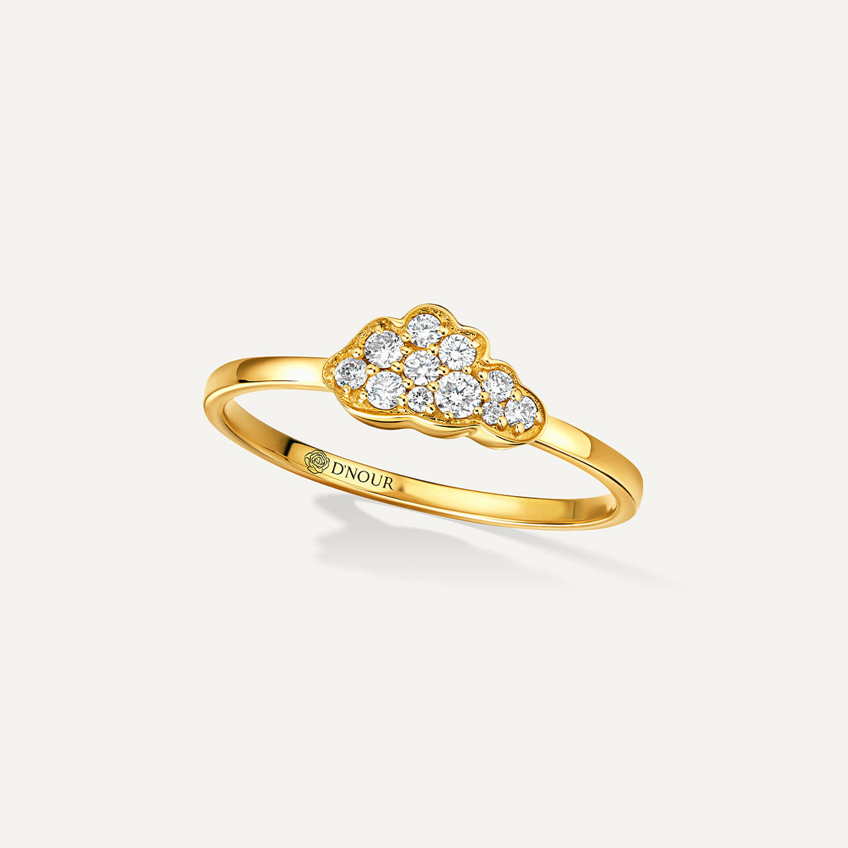 D’NOUR Cloud Love Mini Diamond Ring in Yellow Gold