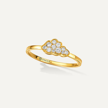 D’NOUR Cloud Love Mini Diamond Ring in Yellow Gold