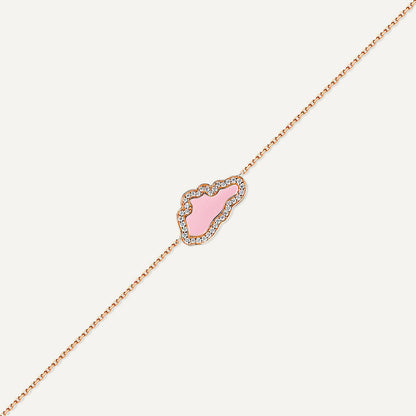 D’NOUR Cloud Love Pink Enamel Diamond Bracelet product view
