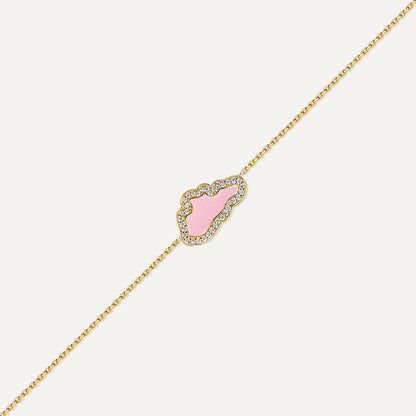 D’NOUR Cloud Love Pink Enamel Diamond Bracelet product view