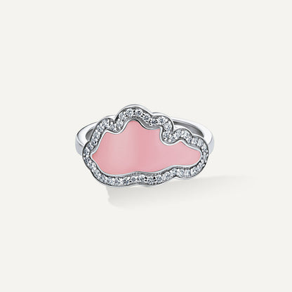 D’NOUR Cloud Love Pink Enamel Diamond Ring product view