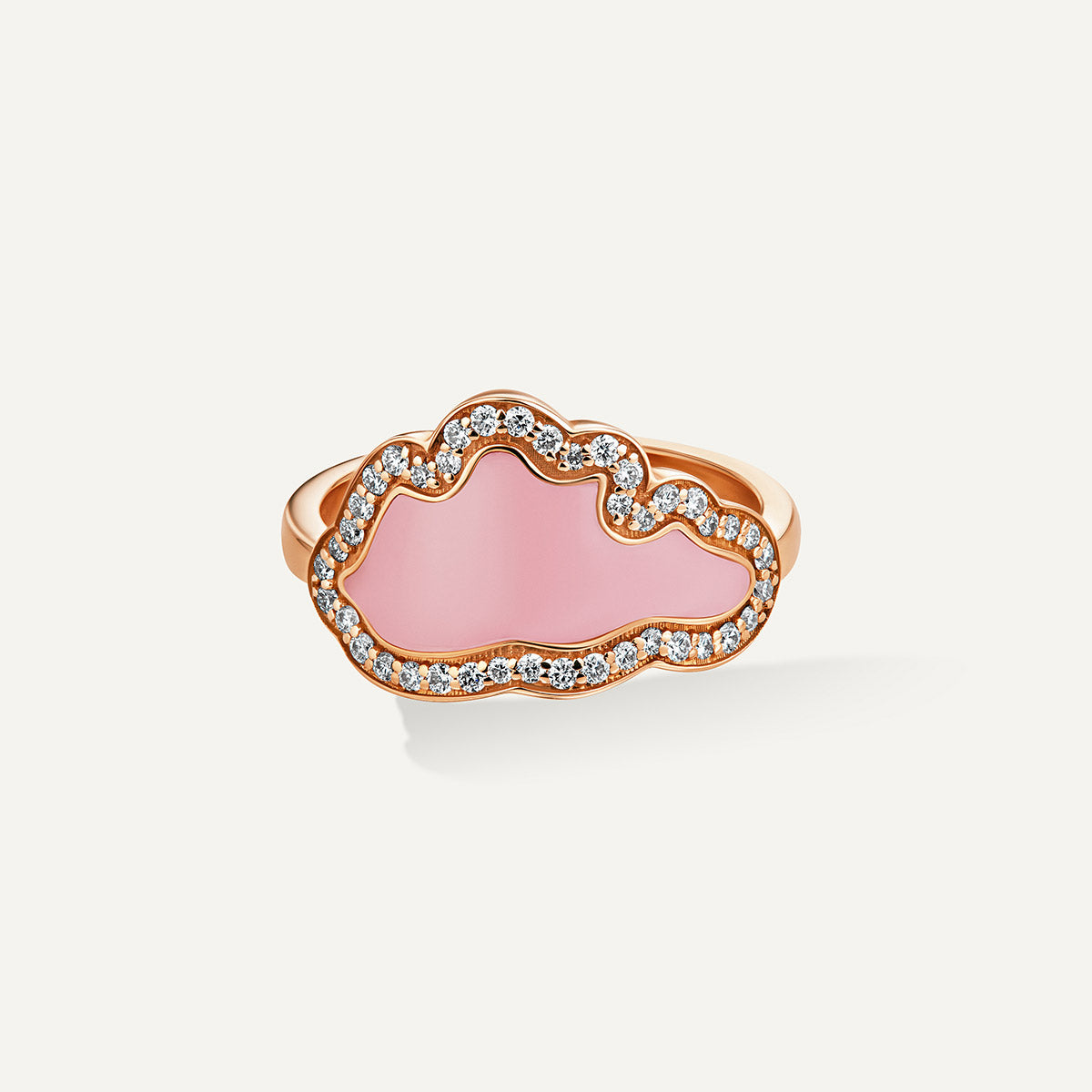 D’NOUR Cloud Love Pink Enamel Diamond Ring product view