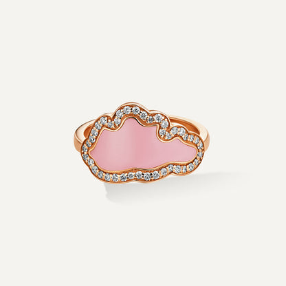 D’NOUR Cloud Love Pink Enamel Diamond Ring product view