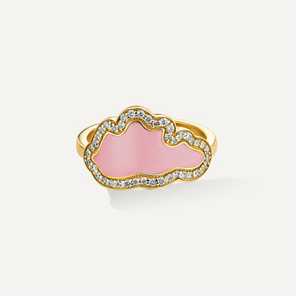 D’NOUR Cloud Love Pink Enamel Diamond Ring product view