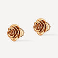 D’NOUR Rose Thank You Gold Mini Earrings in Pink Gold on white background