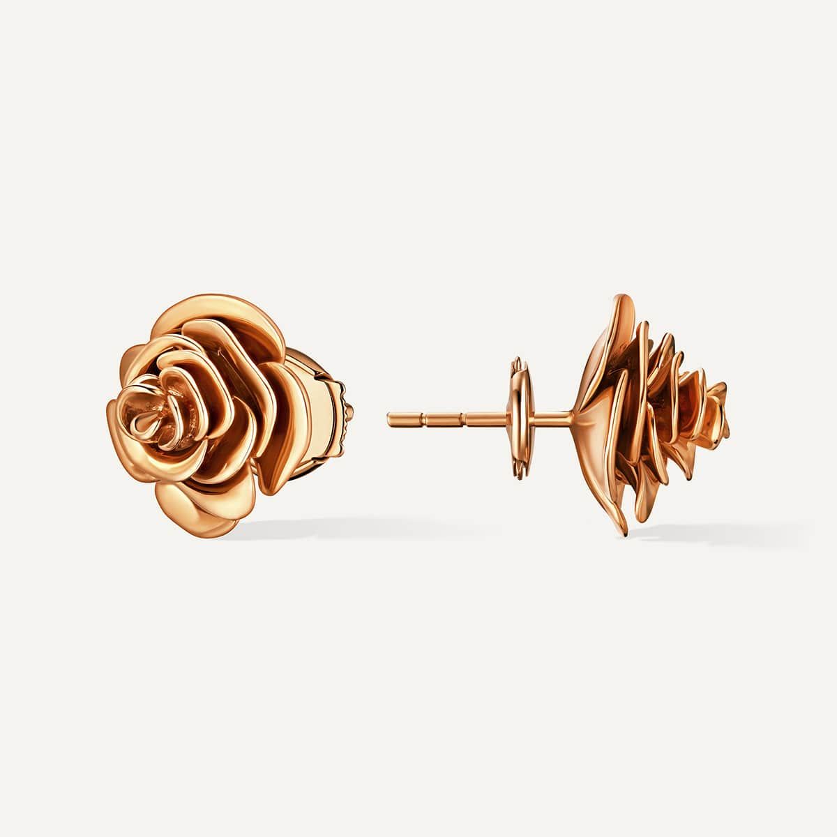 D’NOUR Rose Thank You Gold Mini Earrings in Pink Gold product view 3