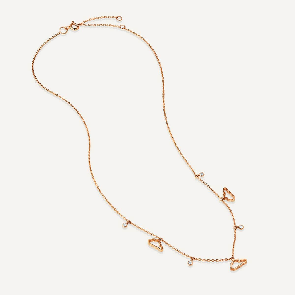 D’NOUR Cloud Love 3 Cloud Necklace in Pink Gold product view 3