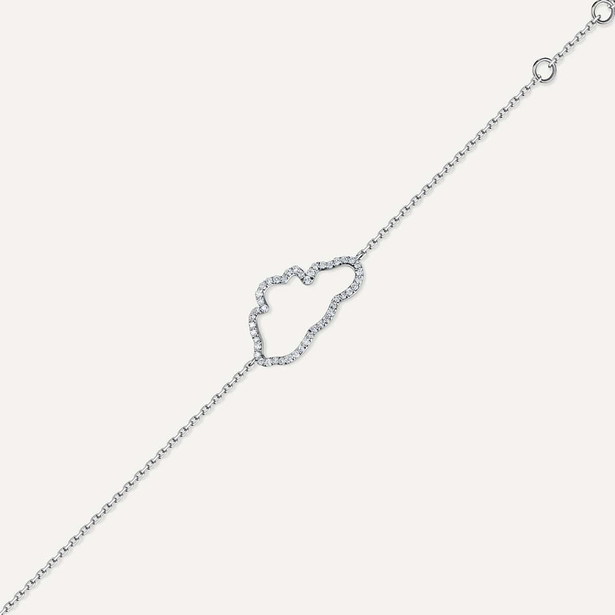 D’NOUR Cloud Love Diamond Line Bracelet in White Gold product view 3