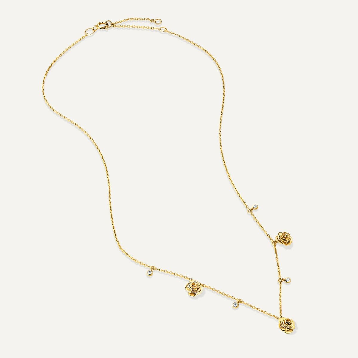 D’NOUR Rose Thank You Three Pendant Necklace in Yellow Gold product view 3