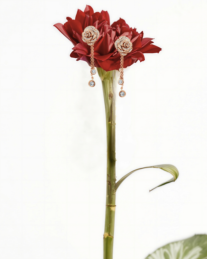 D’NOUR Rose Thank You Dangling Diamond Earrings lifestyle image