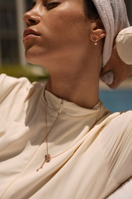 D'NOUR Rose Thank You Dangling Diamond Pendant lifestyle image