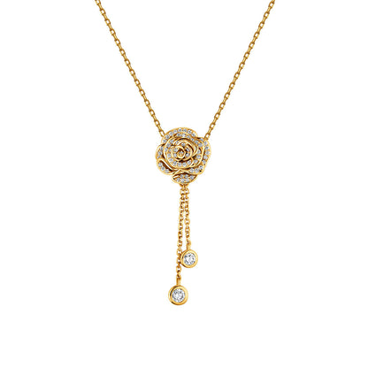 D’NOUR Rose Thank You Dangling Diamond Pendant on pure white background