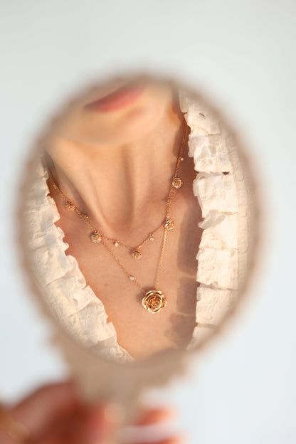 D’NOUR Rose Thank You Five Pendant Diamond Necklace lifestyle image