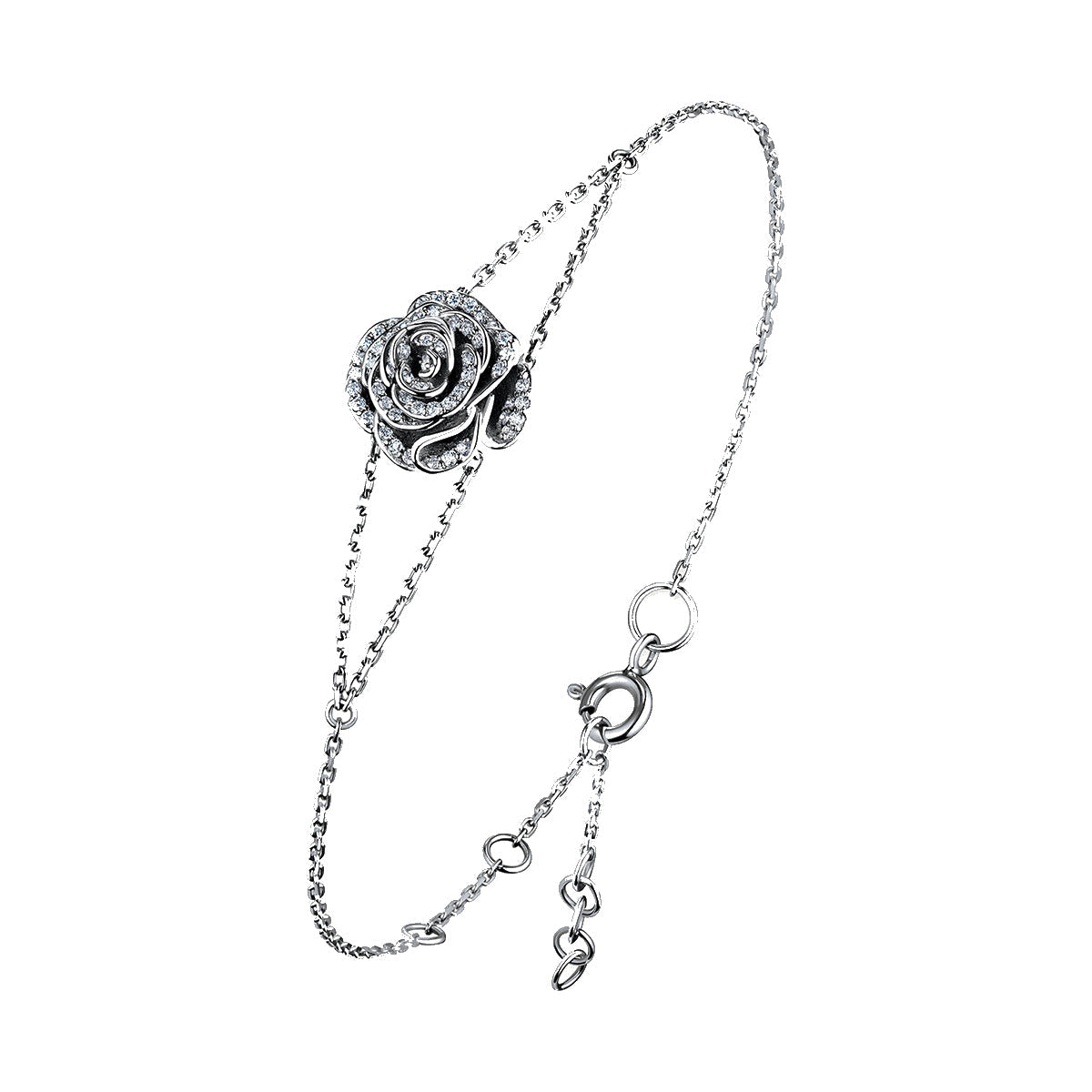 D’NOUR Rose Thank You Full Diamond Mini Bracelet on pure white background