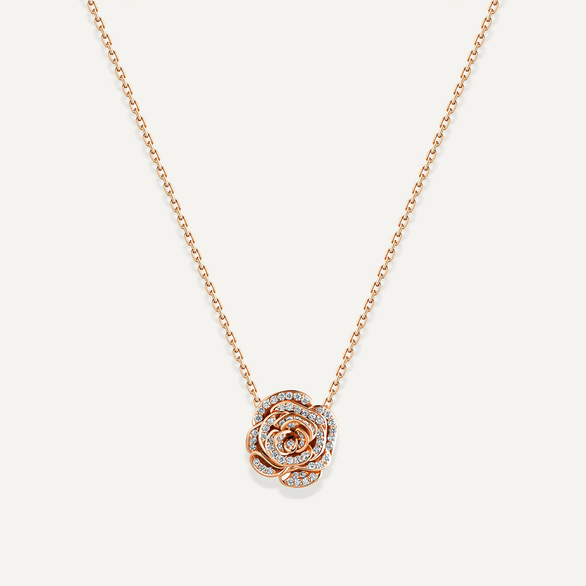 D’NOUR Rose Thank You Full Diamond Mini Pendant in Rose Gold