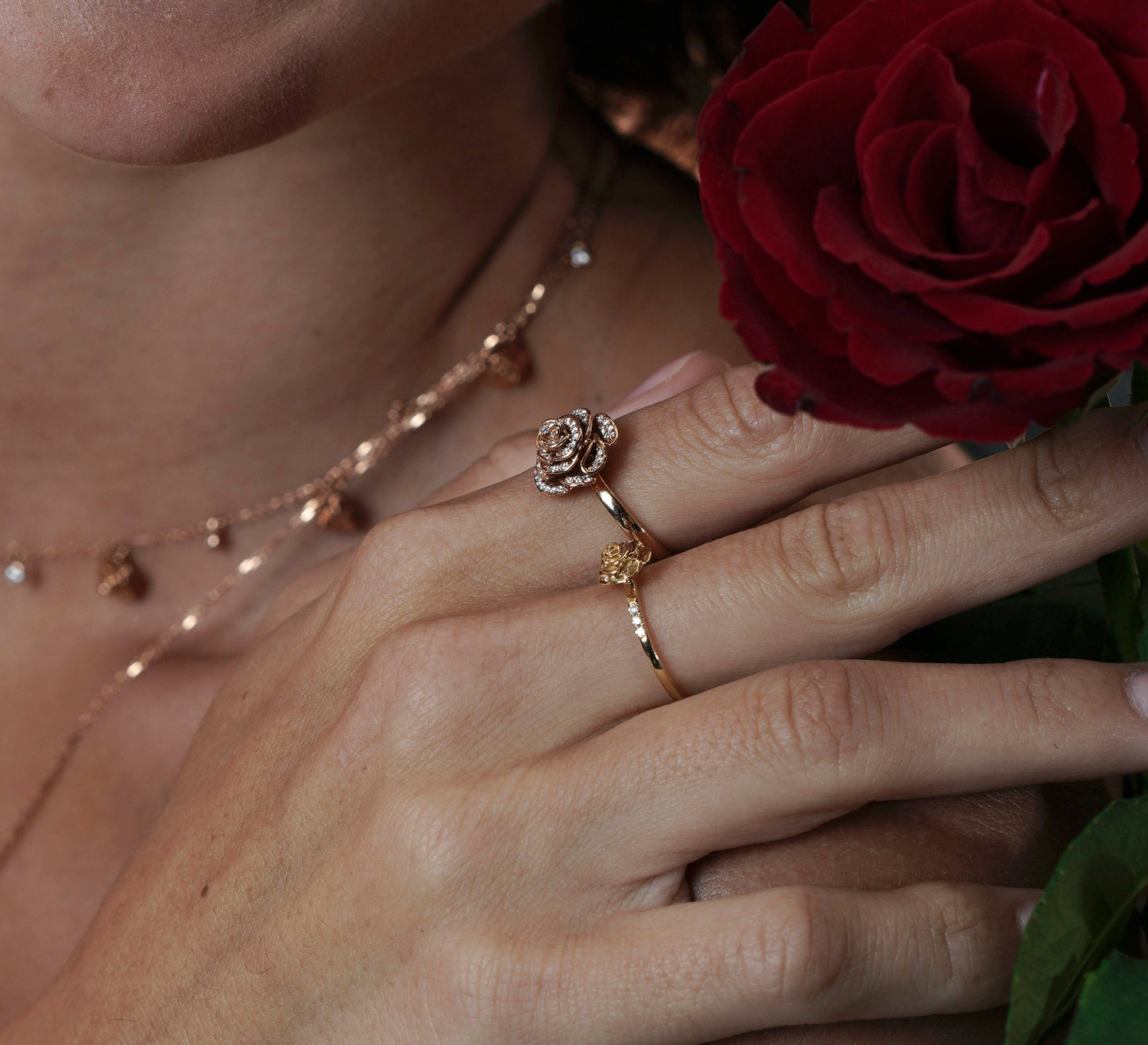 D’NOUR Rose Thank You Full Diamond Mini Ring product view