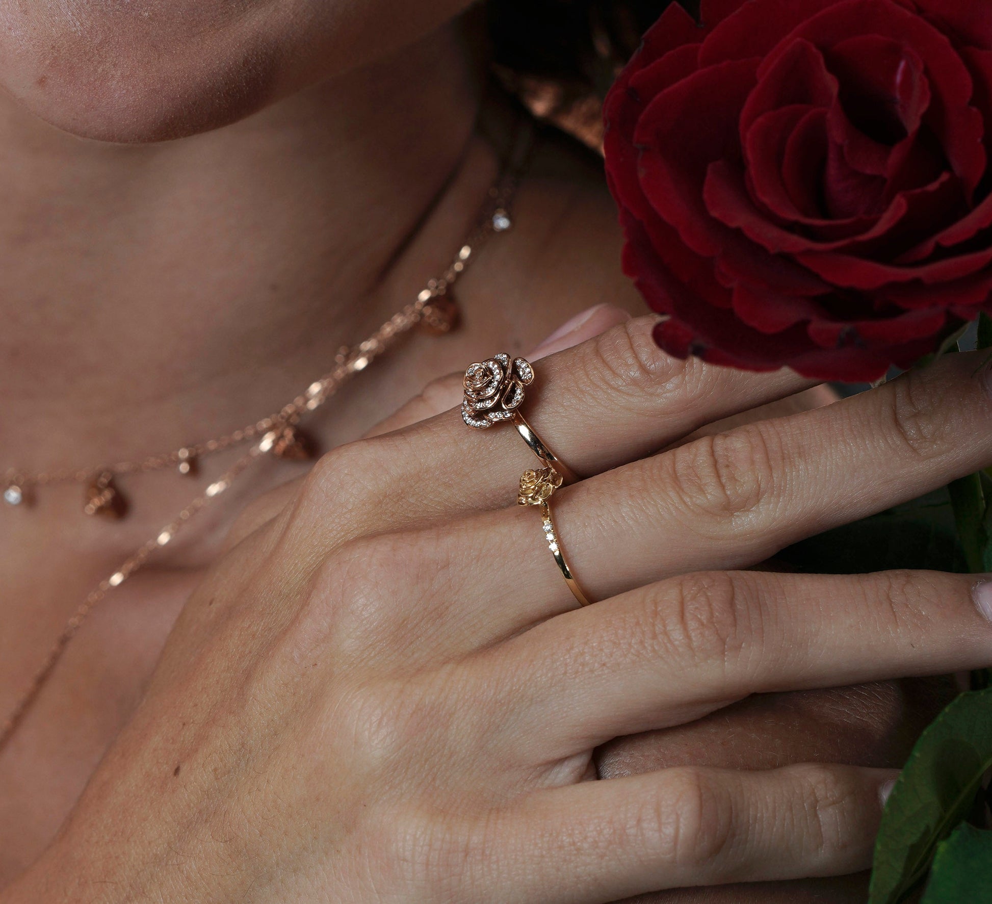 D’NOUR Rose Thank You Full Diamond Mini Ring product view