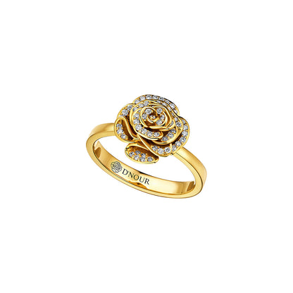 D’NOUR Rose Thank You Full Diamond Mini Ring on pure white background