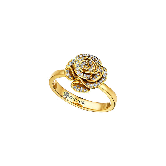 D’NOUR Rose Thank You Full Diamond Mini Ring on pure white background